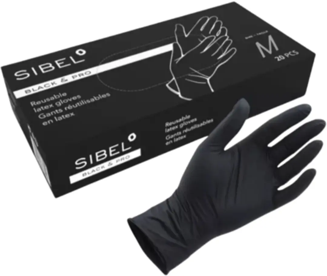 Sibel Latex Handschoenen M - 20 Stuks - Zwart