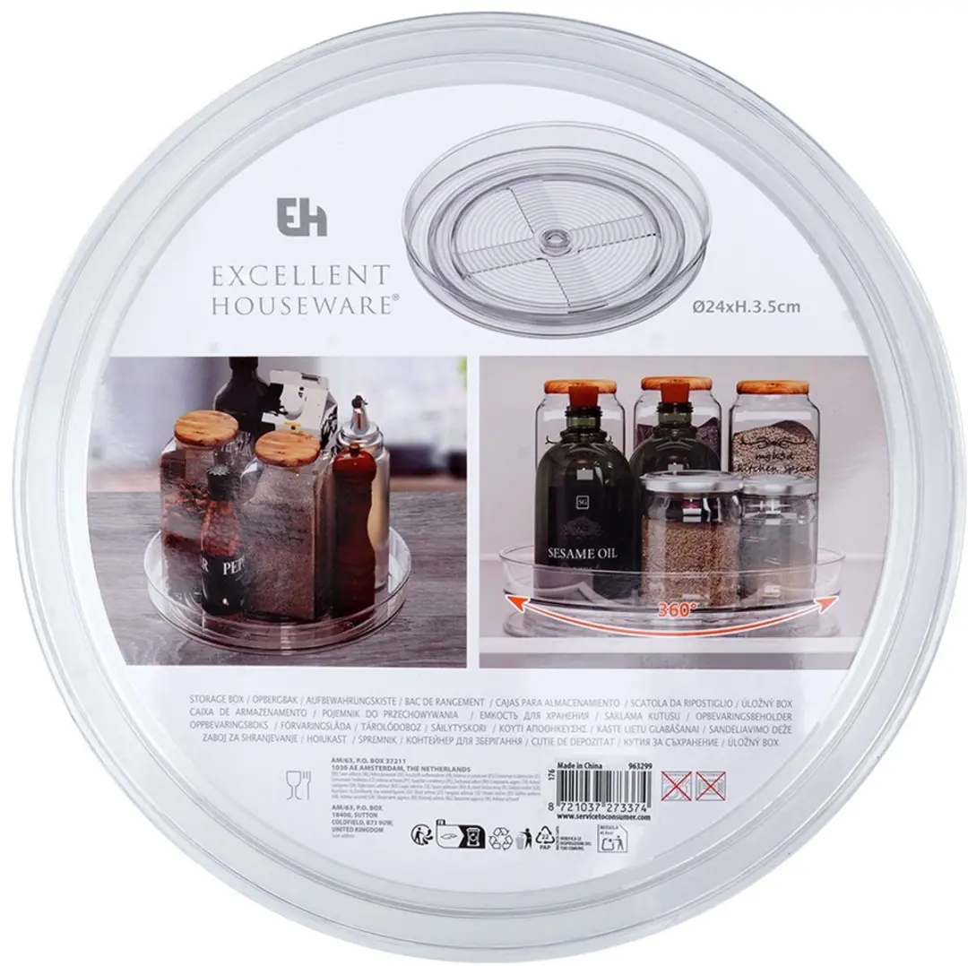 Excellent Houseware Draaiplateau 24cm - Transparant