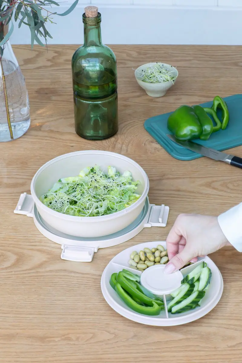 Brabantia Make & Take Salade Lunchbox 1,3L - 4-delig - Light Grey - afbeelding 6 van 6