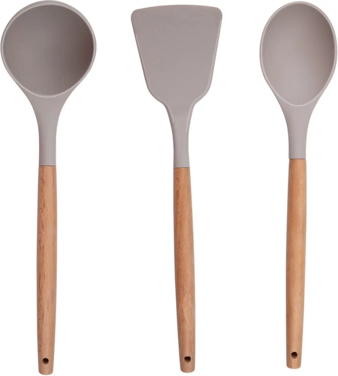 Alpina Keukengerei Set 12-delig - Siliconen met Houten Handvat - Beige