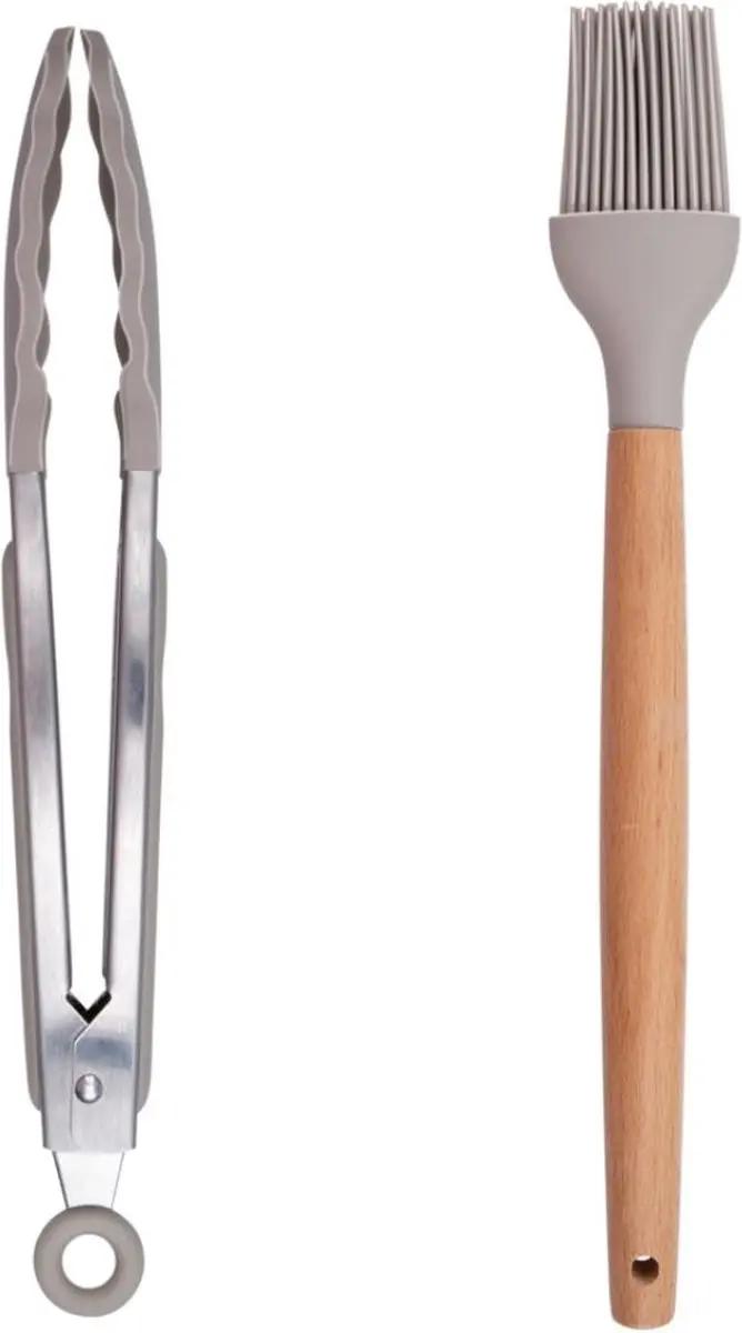 Alpina Keukengerei Set 12-delig - Siliconen met Houten Handvat - Beige