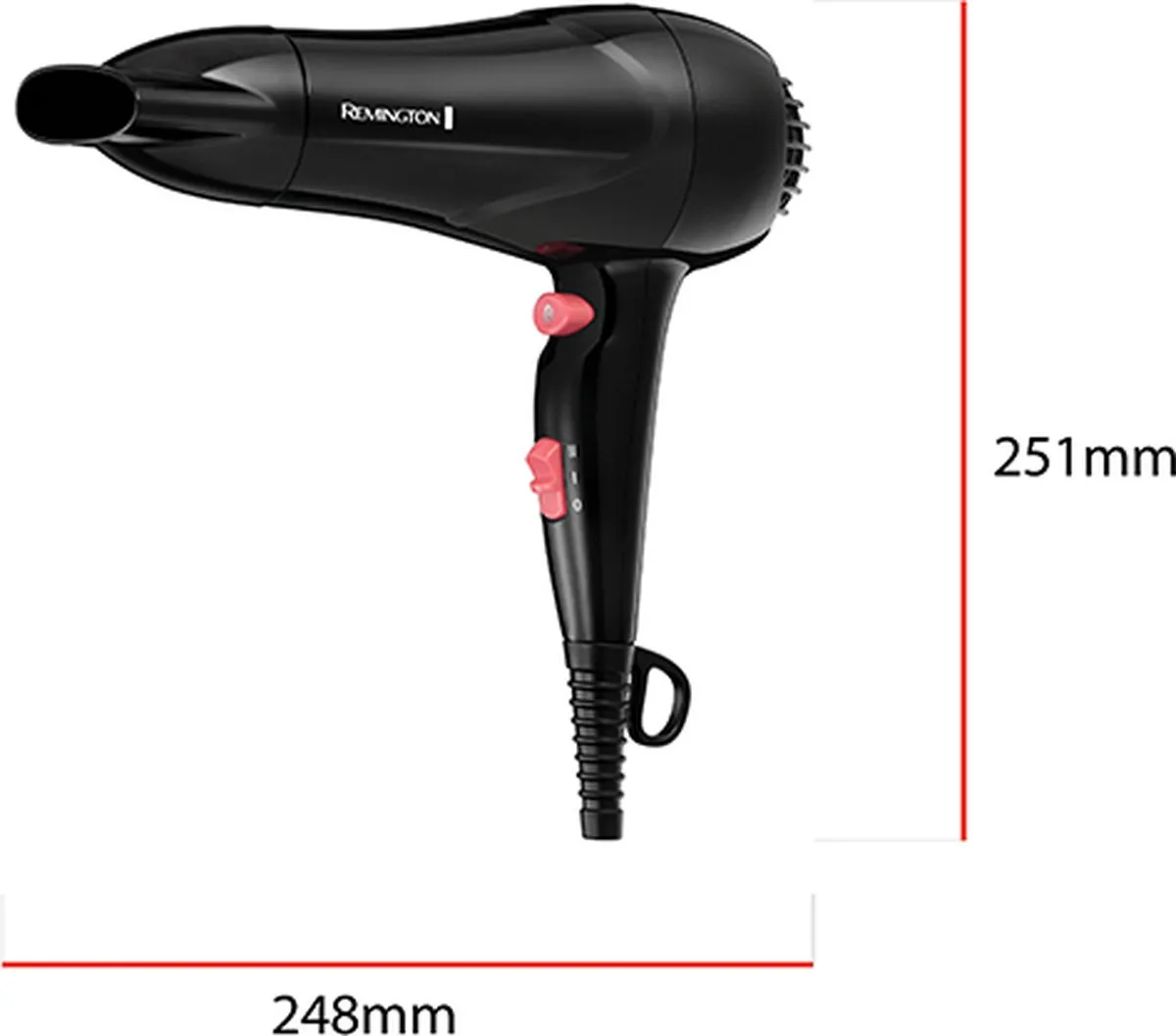 Remington My Stylist Föhn D2000 1900W - Zwart/Rozig