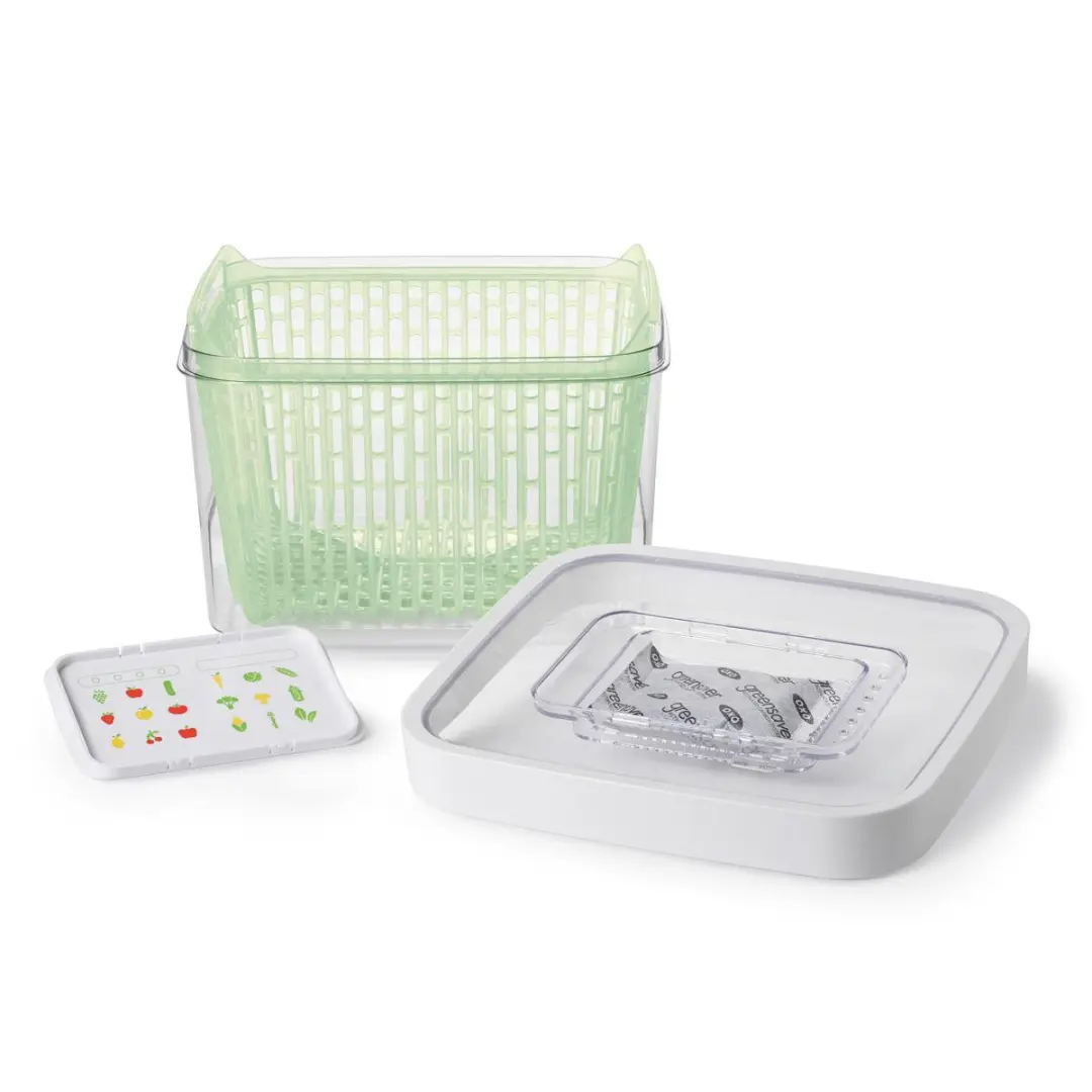 OXO Good Grips Vershoudbak 4L - Koolstoffilter - Wit/Transparant
