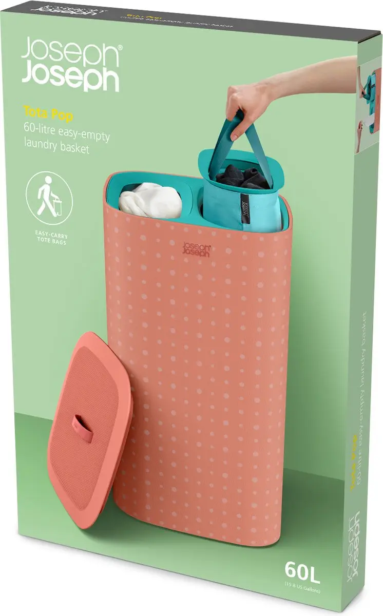 Joseph Joseph Tota Pop Wasmand 2x30L - Oranje - afbeelding 6 van 6