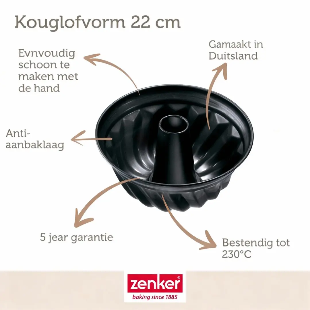 Zenker Black Metallic Kouglofvormen Set 2x 22cm - afbeelding 3 van 5