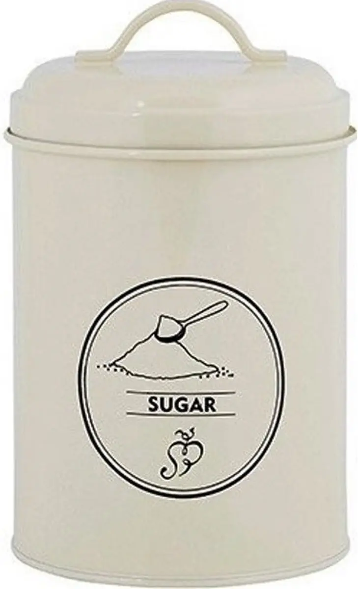 Esschert Design Voorraadblikken Set 3-delig - 1200ml - Beige/Zwart