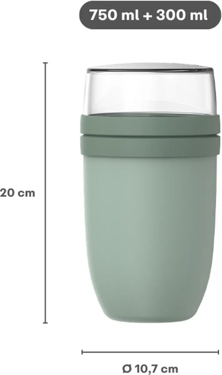 Mepal Lunchpot XL Ellipse 1.05L - 2-delig - Nordic Blue - afbeelding 6 van 6