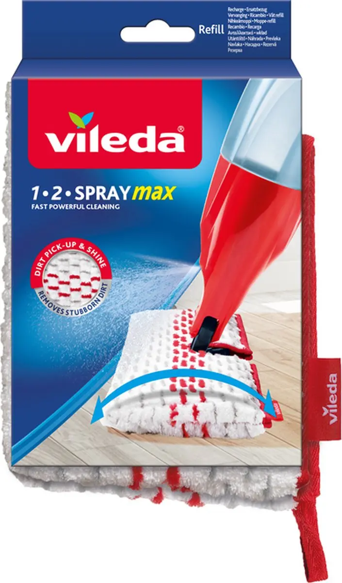 Vileda 12 Spray MAX Microvezelpad - Wit/Rood - MPN 168648