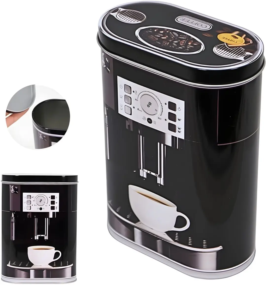Excellent Houseware Koffie Bewaarblik 2x - 1.8L - 14x7x19cm