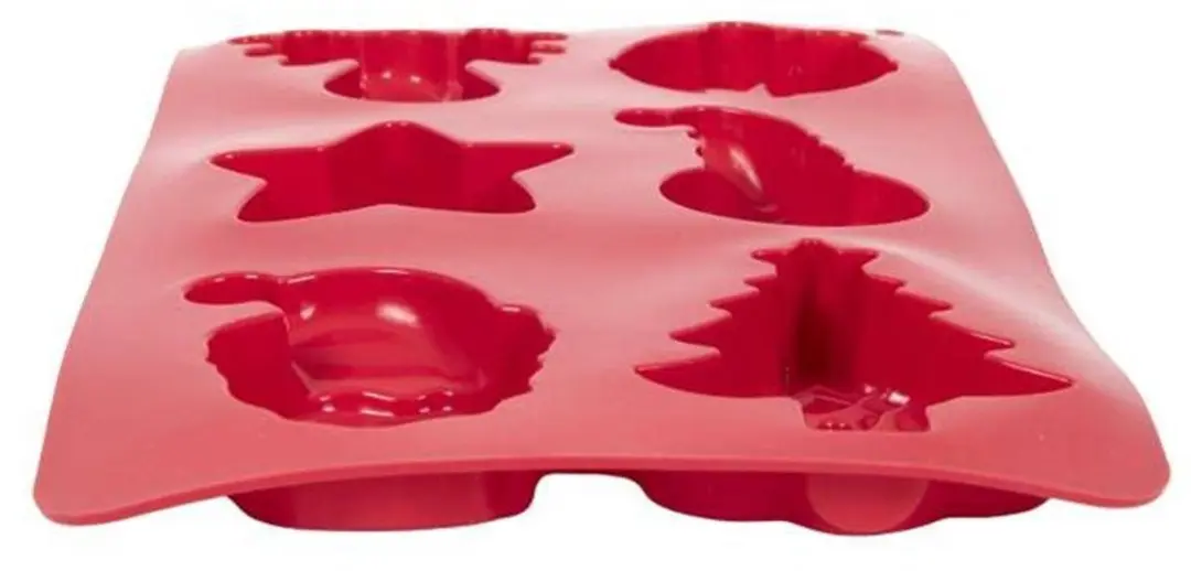 Svenska Living Kerst Bakvorm Siliconen 6 Figuren - Rood