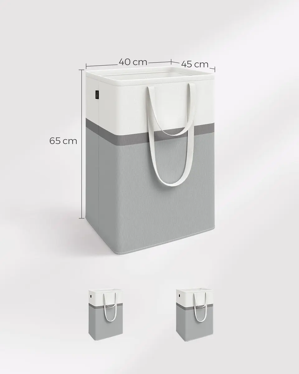 Songmics LCB210G02 Wasmand 110L - Opvouwbaar - Duifgrijs