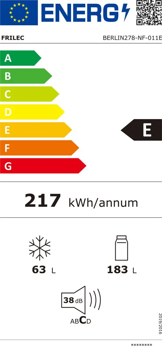 Frilec BERLIN278-NF-011E Inbouw Koel-Vriescombinatie 246L - No Frost