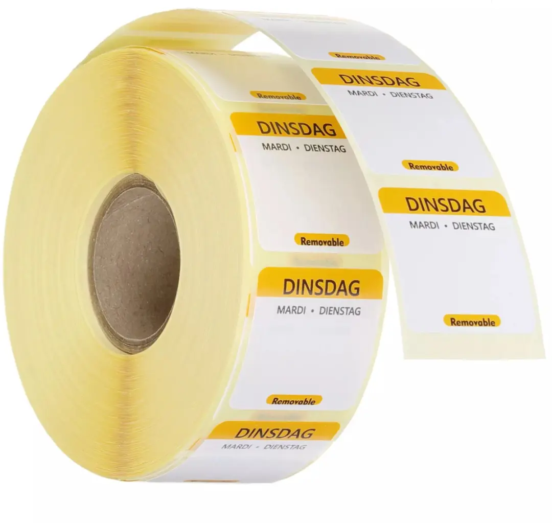 HENDI Dinsdag Voedselveiligheid Dagstickers Geel 25x25mm