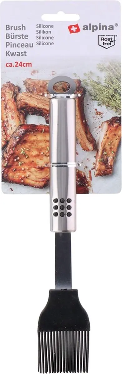 Alpina Bakkwast RVS Siliconen Invetborstel 24cm - Zwart