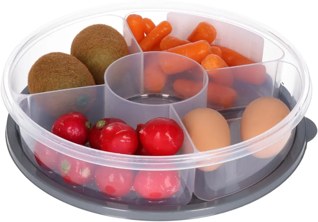 Excellent Houseware Vershoudbakjes 2L - 4 Stuks - Donkergrijs