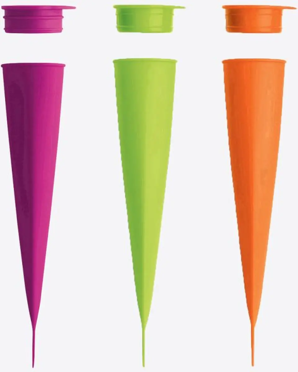 Lékué Calippo IJsjesvormen Set 3 Stuks - Groen/Magenta/Oranje