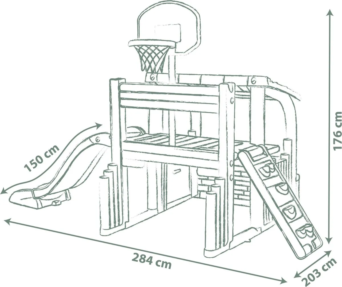 Smoby Life Fun Center Speelhuis Sportcenter 7600840206 - Groen/Beige/Rood