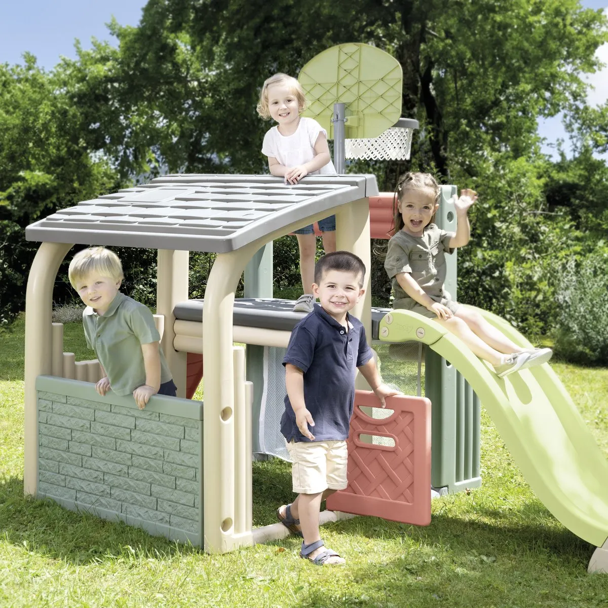 Smoby Life Fun Center Speelhuis Sportcenter 7600840206 - Groen/Beige/Rood