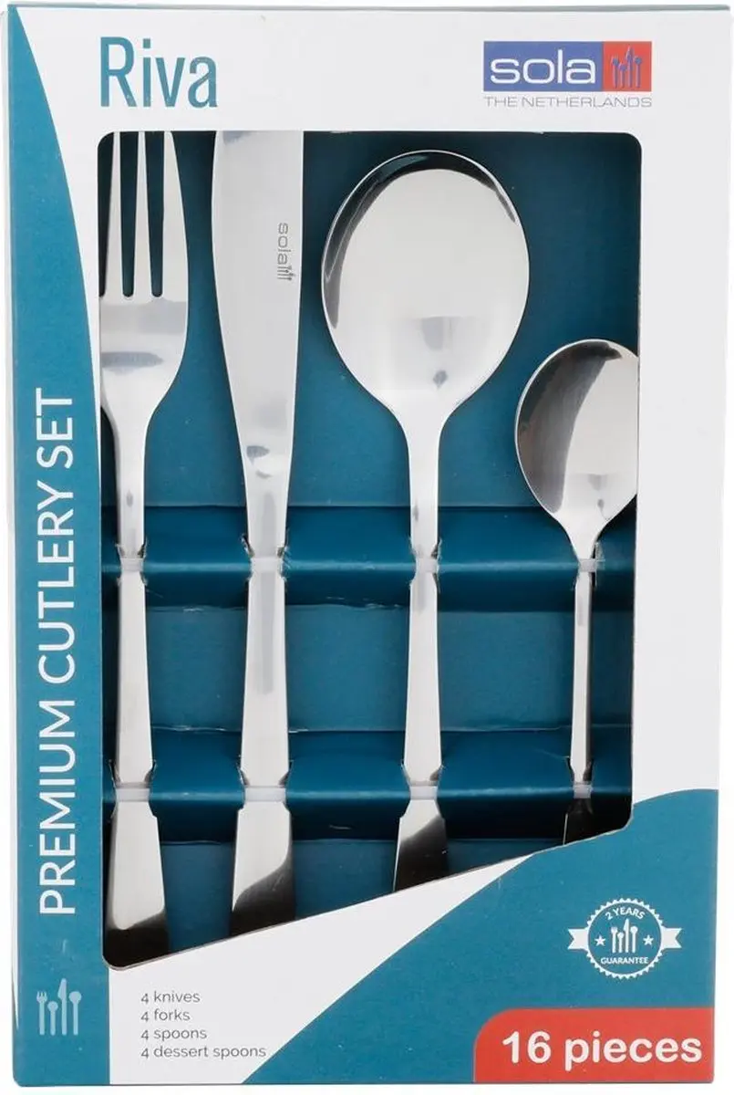 Sola RIVA 16-delig Bestekset - 4 Personen - Zilver
