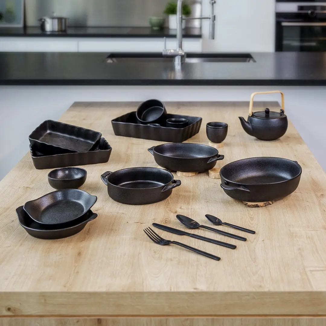 Cosy&Trendy Ovenschaal 560972 - 2 Stuks - 1,5L - 21x14cm - Zwart