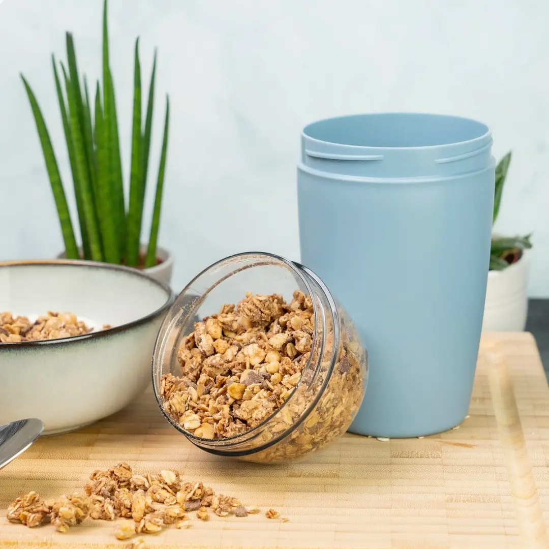 Westmark Mueslibeker Lunchpot 0,7L - 2 Compartimenten - Blauw/Grijs
