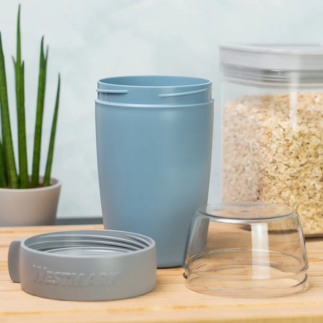 Westmark Mueslibeker Lunchpot 0,7L - 2 Compartimenten - Blauw/Grijs