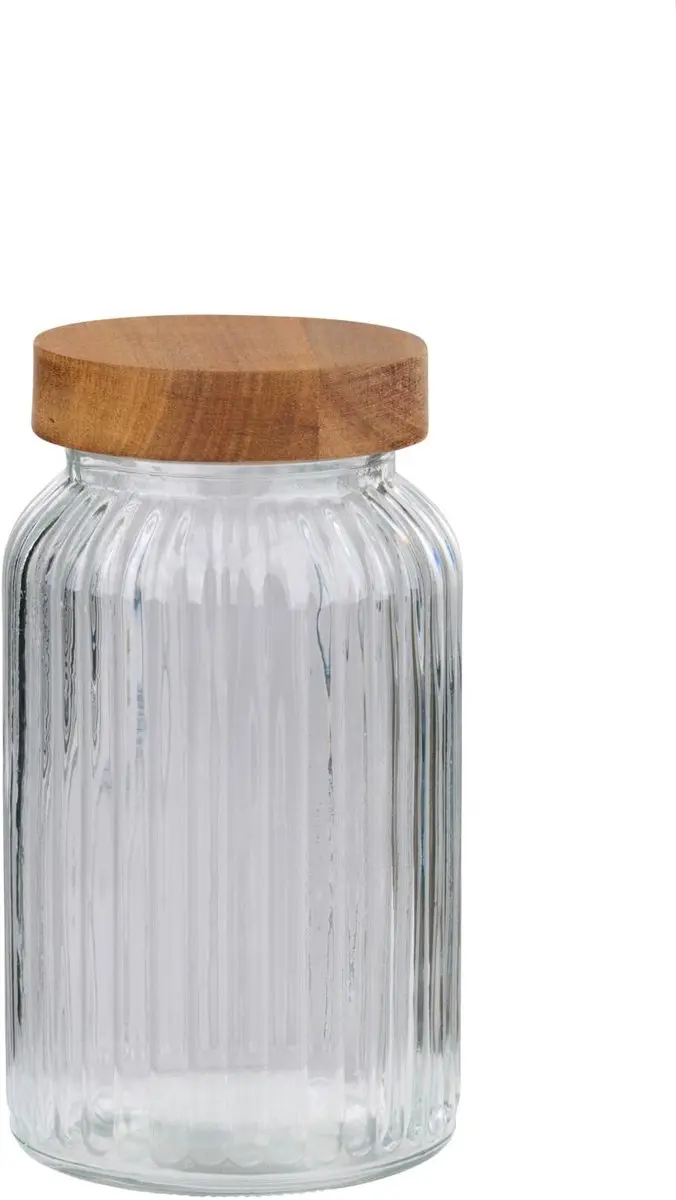 Alpina Glazen Voorraadpot 1300ml - Bruin/Transparant