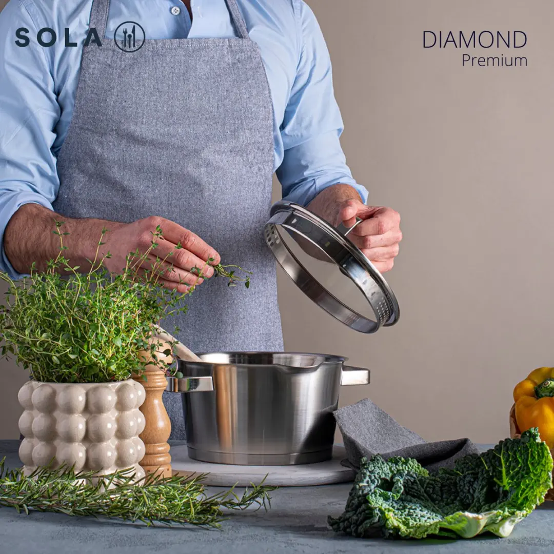 Sola Diamond Kookpan Ø24cm - Zilver - afbeelding 6 van 6