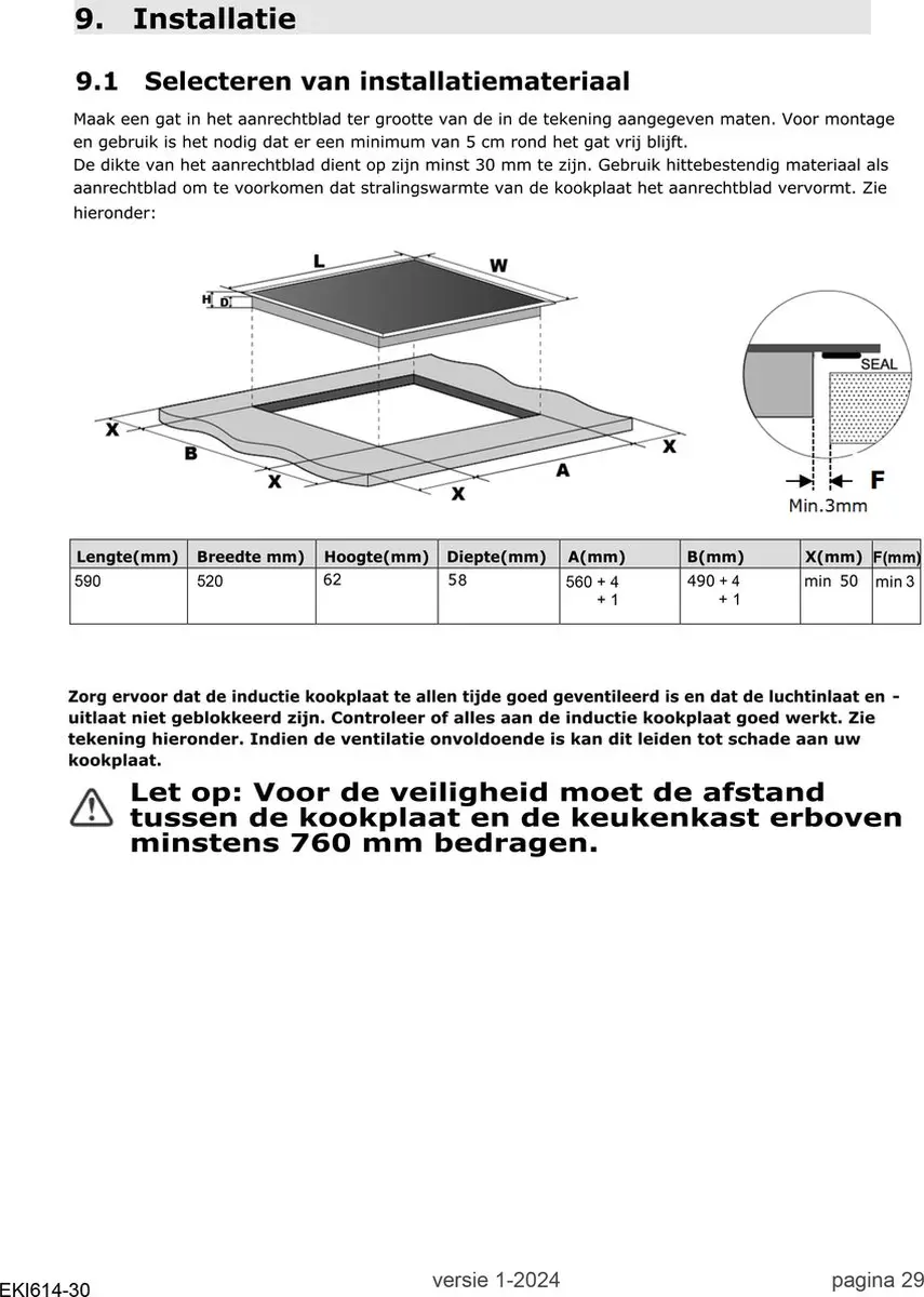 Exquisit EKI614-30 Inbouw Inductiekookplaat 4 Zones - Zwart
