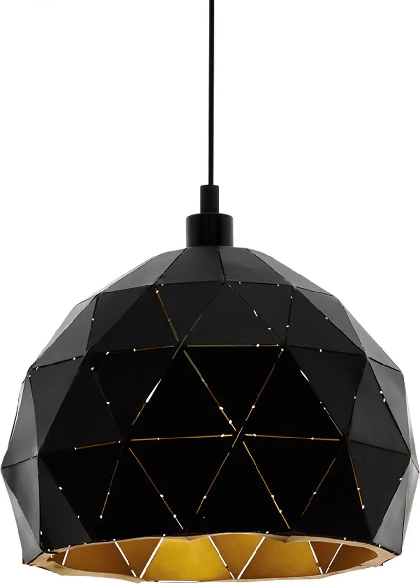 Eglo Roccaforte Hanglamp E27 Ø30cm - Zwart/Goud