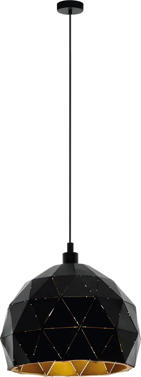 Eglo Roccaforte Hanglamp E27 Ø30cm - Zwart/Goud