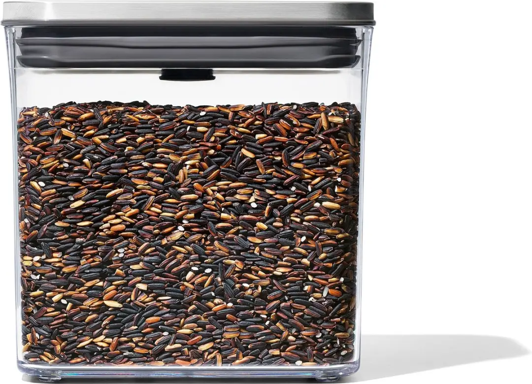 OXO POP Steel Voorraadbus 1,6L - Transparant/Grijs