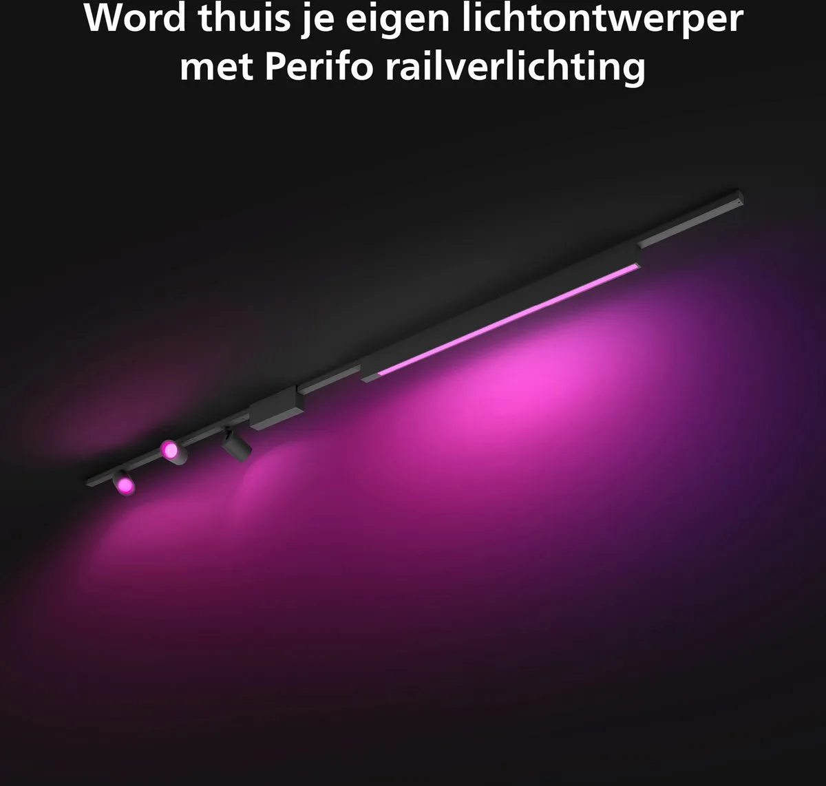 Philips Hue Perifo Railverlichting Plafond - 4 Lichtpunten - Zwart