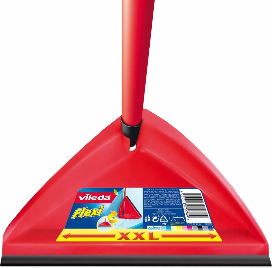 Vileda Flexi Plastic Stoffer en Blik - Rood