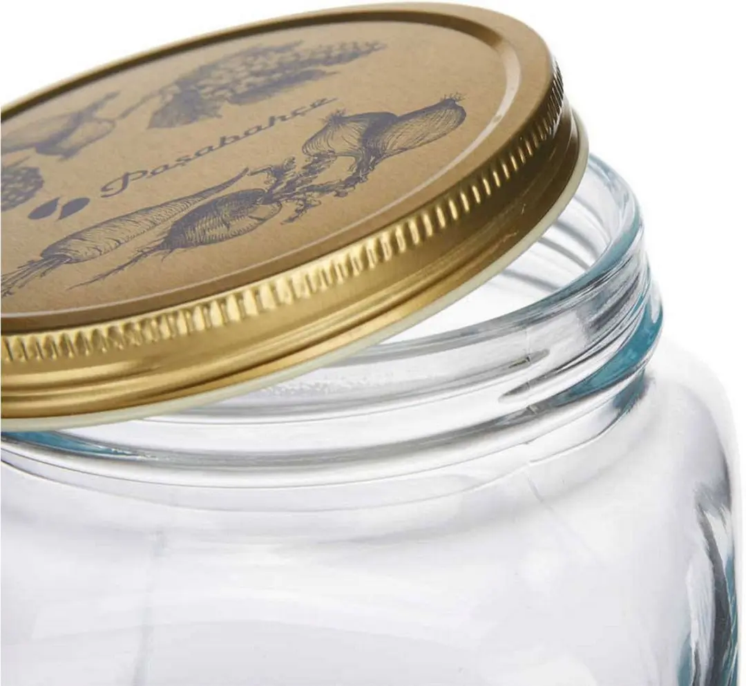 Pasabahce Square Voorraadpot 3L - Glas - Transparant/Goud