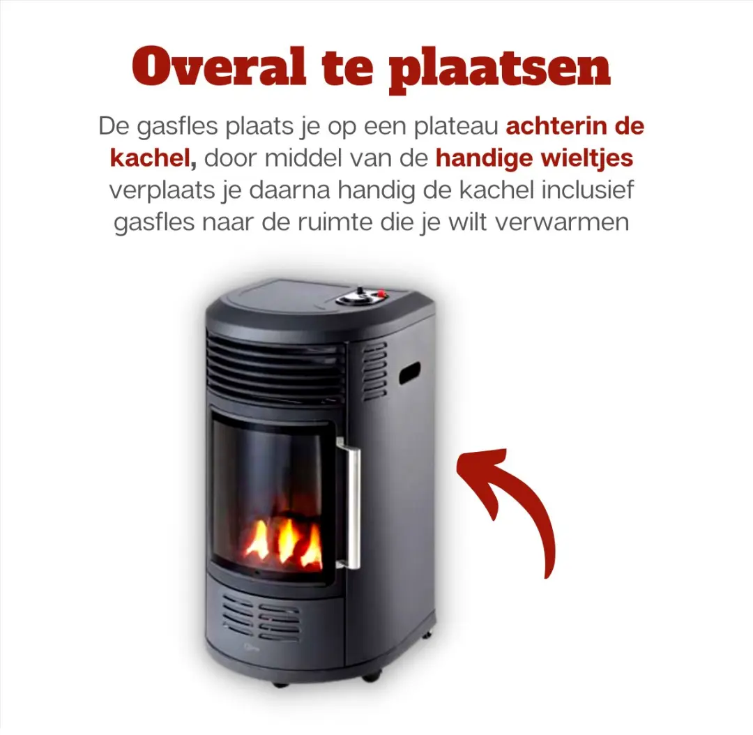 Qlima GH 8034 Gaskachel 3400W - Zwart