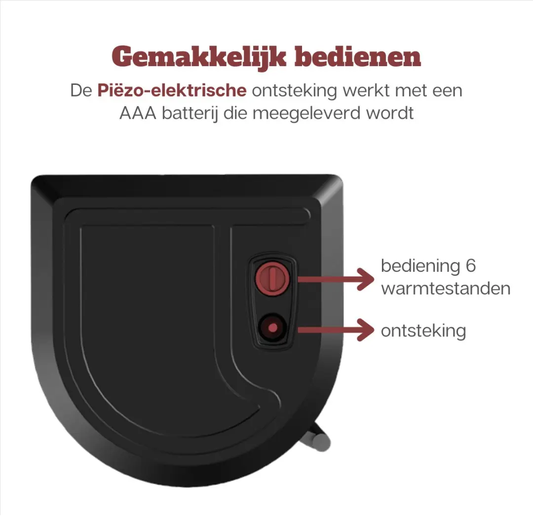 Qlima GH 8034 Gaskachel 3400W - Zwart