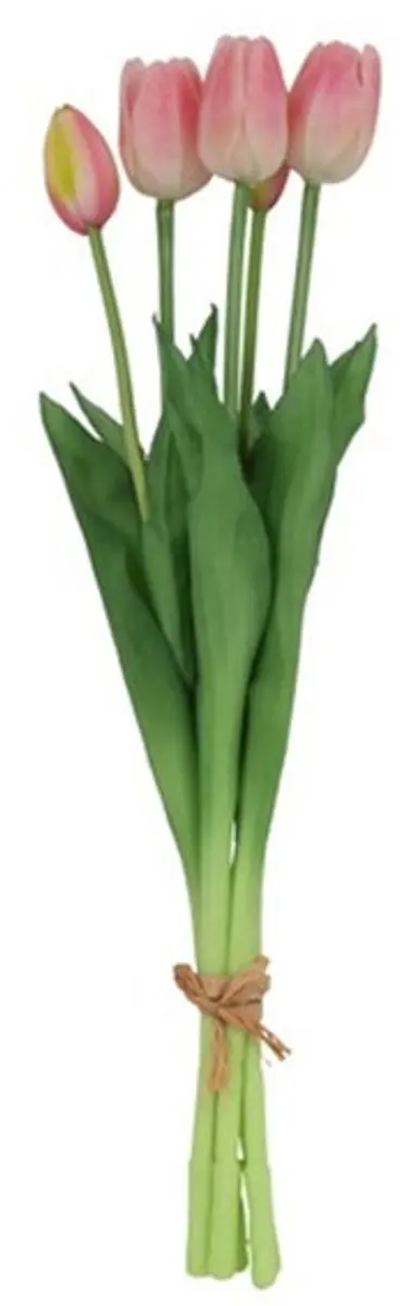 Countryfield Kunsttulpen Boeket - 5 Stuks Lichtroze - 41cm