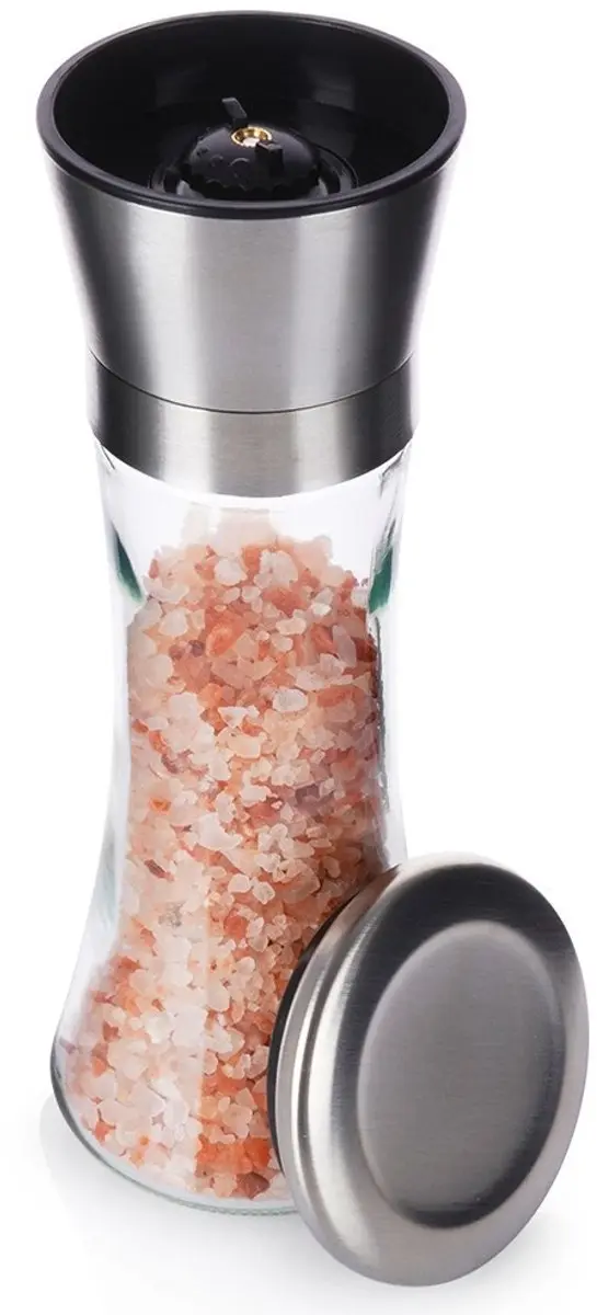 Excellent Houseware Pepermolen Glas/RVS - Instelbare Maalgraad