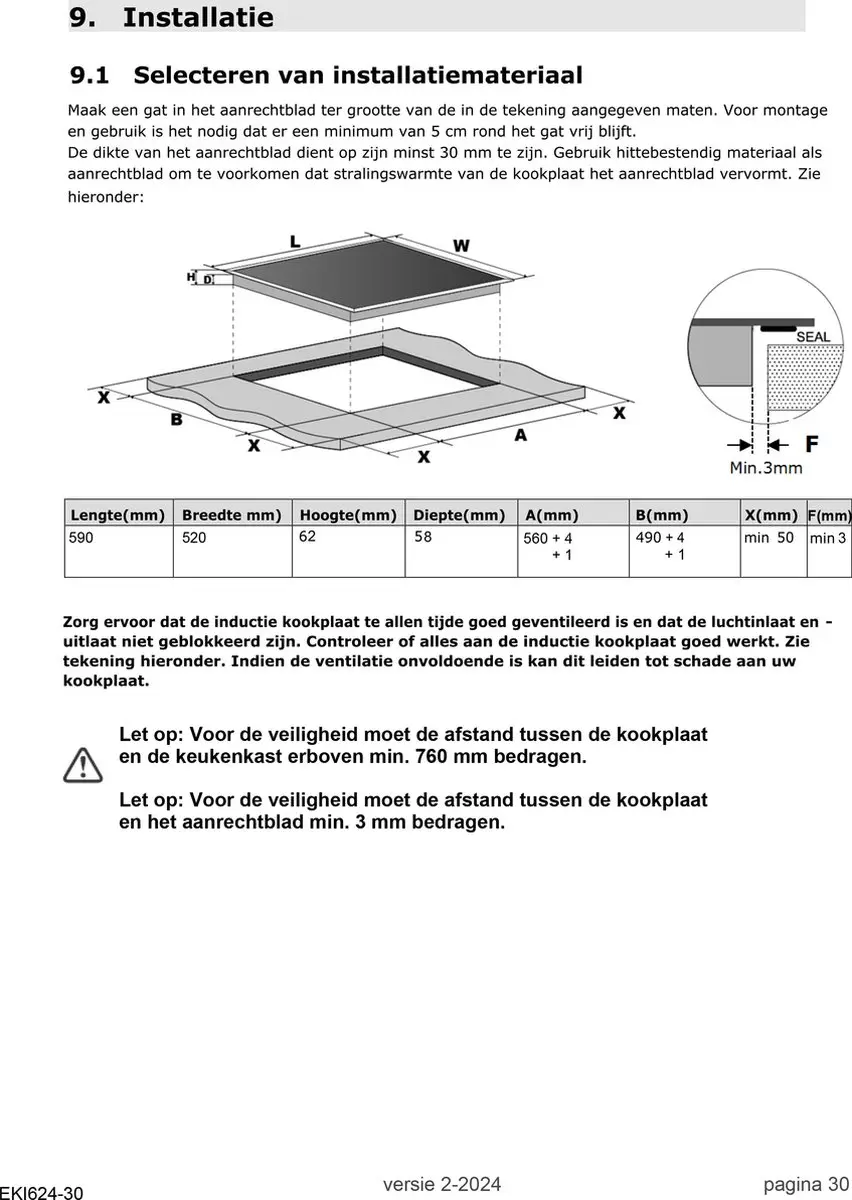 Exquisit EKI624-30 Inbouw Inductiekookplaat 4 Zones - Zwart