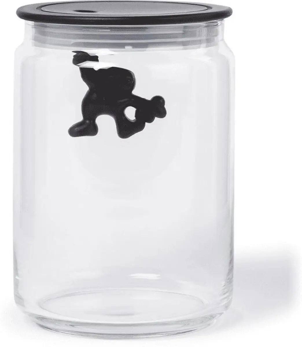 Alessi Gianni Glazen Pot 15cm - Zwart