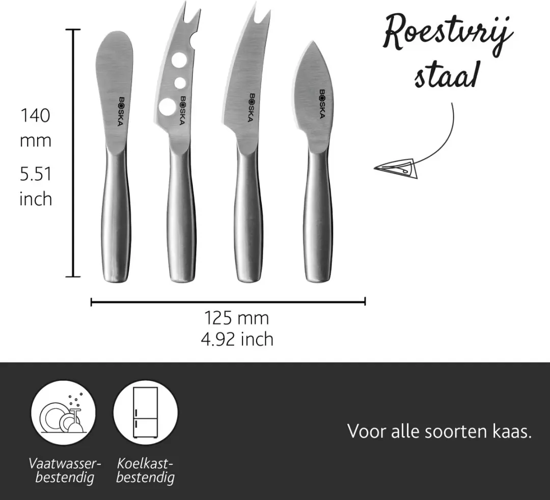 Boska Kaasmessenset Mini Copenhagen - 4 Stuks - RVS