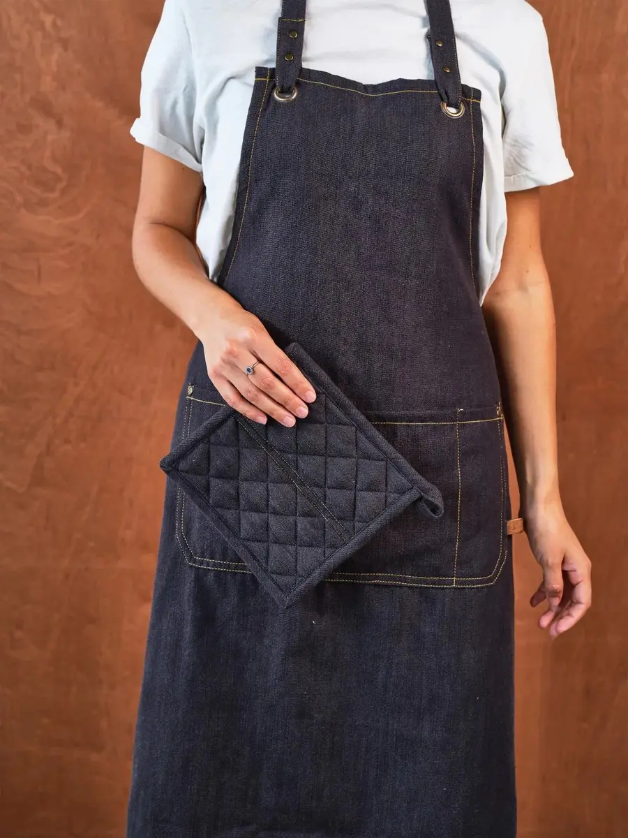 Cosy&Trendy Keukenschort D'nim - Donkerblauw