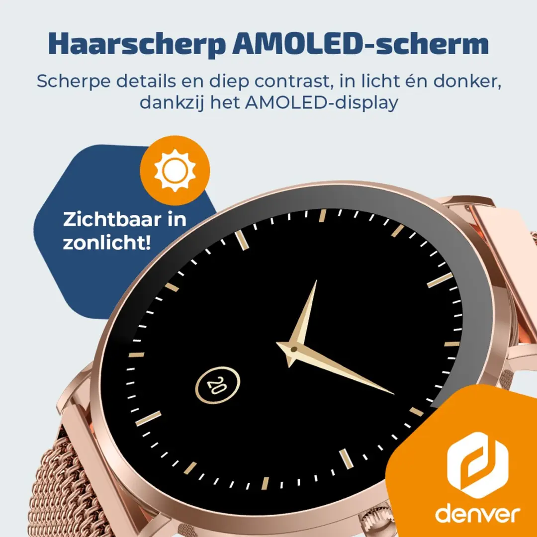 Denver SWC394RO Smartwatch - AMOLED 1.32" - 200mAh - Rosé