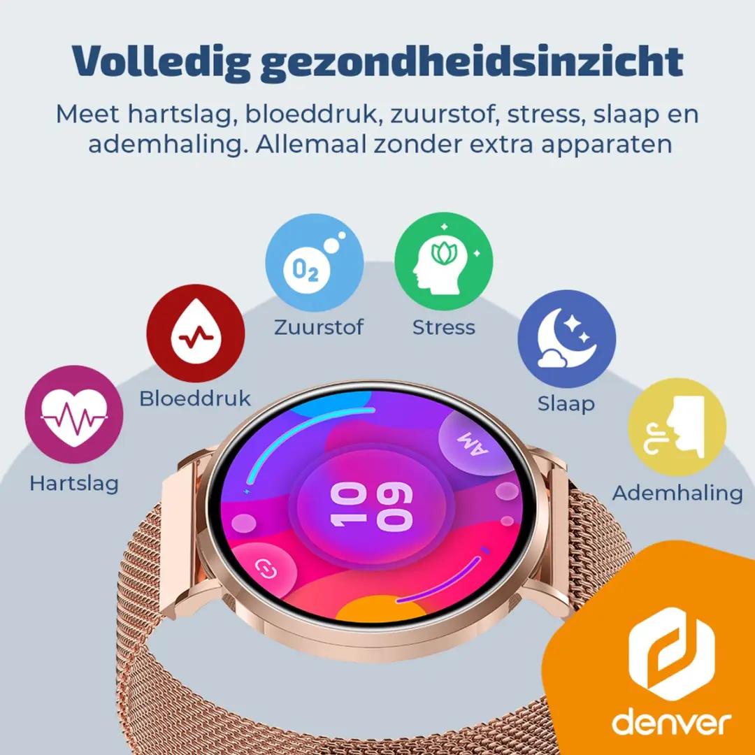 Denver SWC394RO Smartwatch - AMOLED 1.32" - 200mAh - Rosé