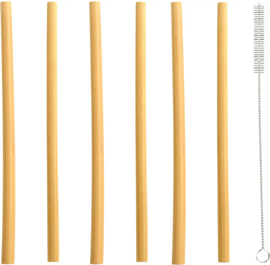 Esschert Design Bamboe Drinkrietjes 6 Stuks - Bruin