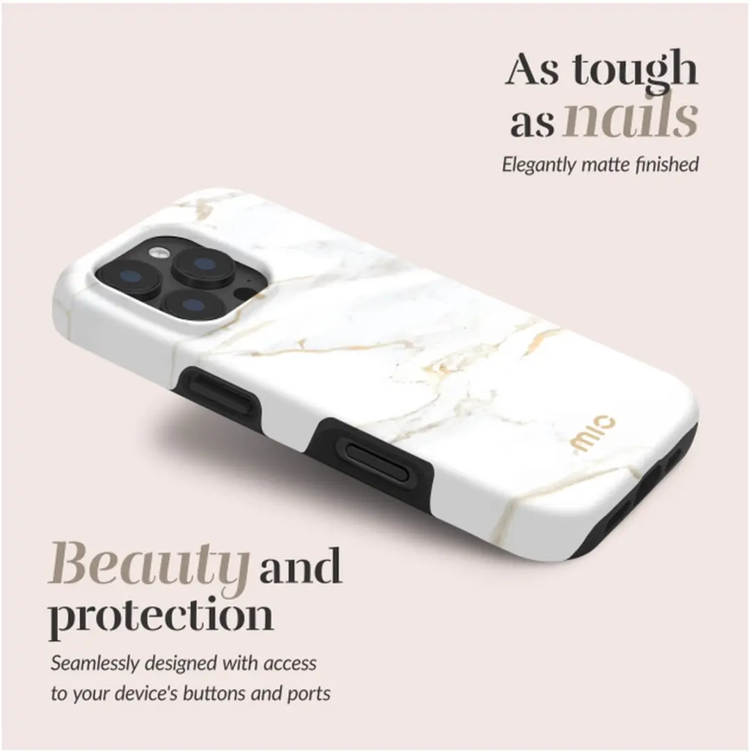 Mio iPhone 17 Pro Max Hoesje - MagSafe - Wit Marmer MIOWMIPH17PMAX