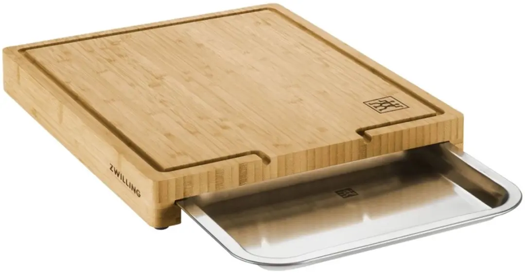 Zwilling BBQ+ 2-in-1 Snijplank 39x20cm - Hout/Metalen Lade