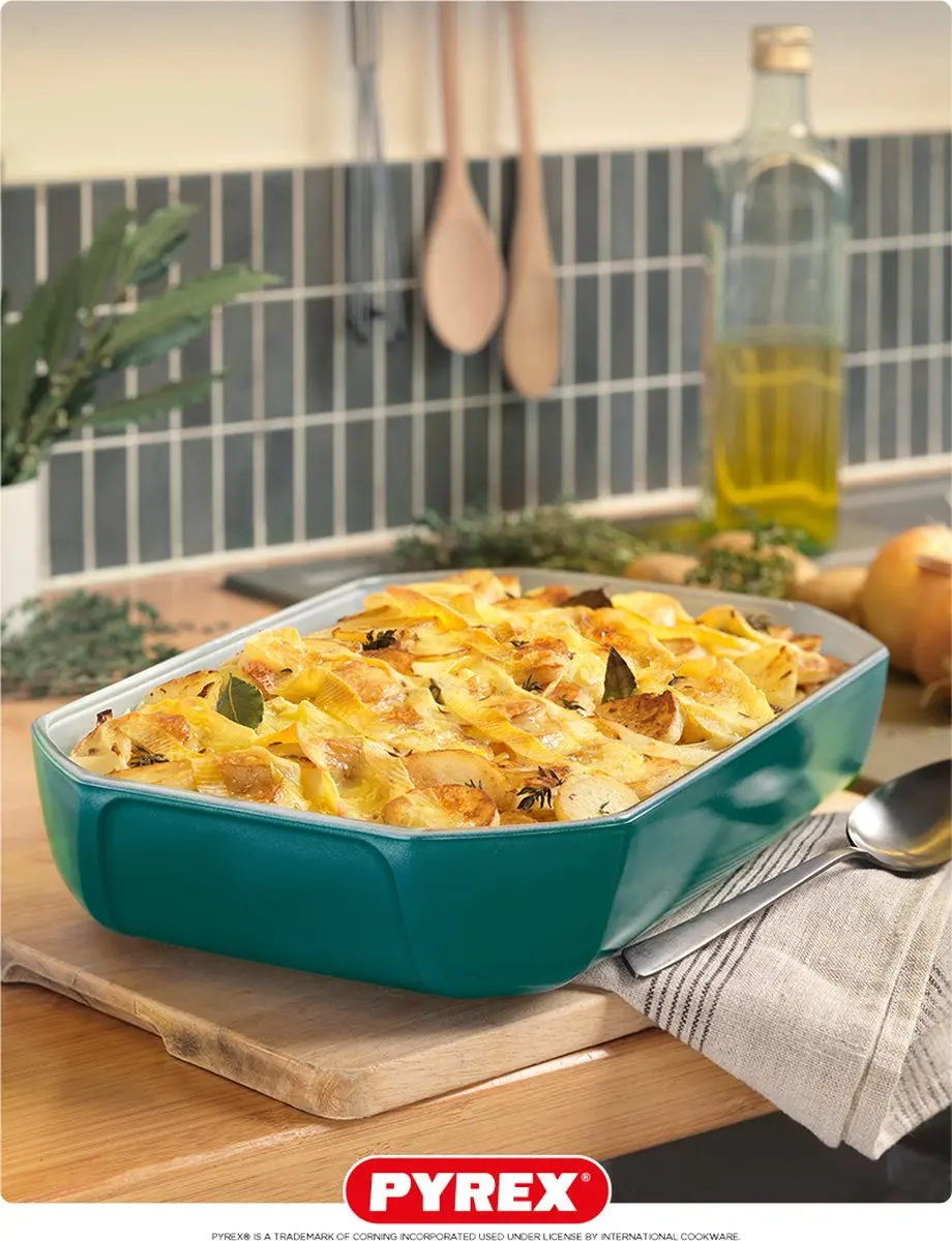 Pyrex Rechthoekige Ovenschaal 3,2L - 33x22x7cm - Blauw