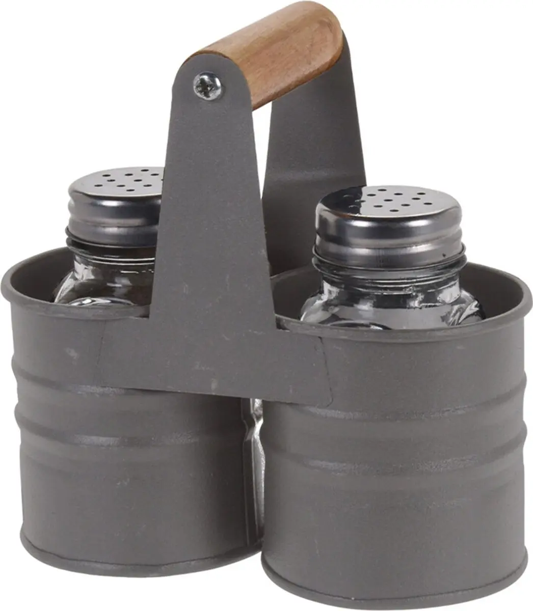 Excellent Houseware Peper & Zoutset Glas/Staal - 2x6 Stuks